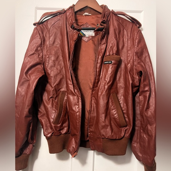 Men’s Member’s Only Vintage Brown Leather Bomber Jacket 44 - Picture 1 of 11